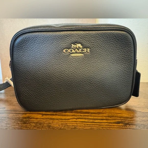NWT Coach Jamie Black Leather Camera Crossbody bag - Picture 2 of 11
